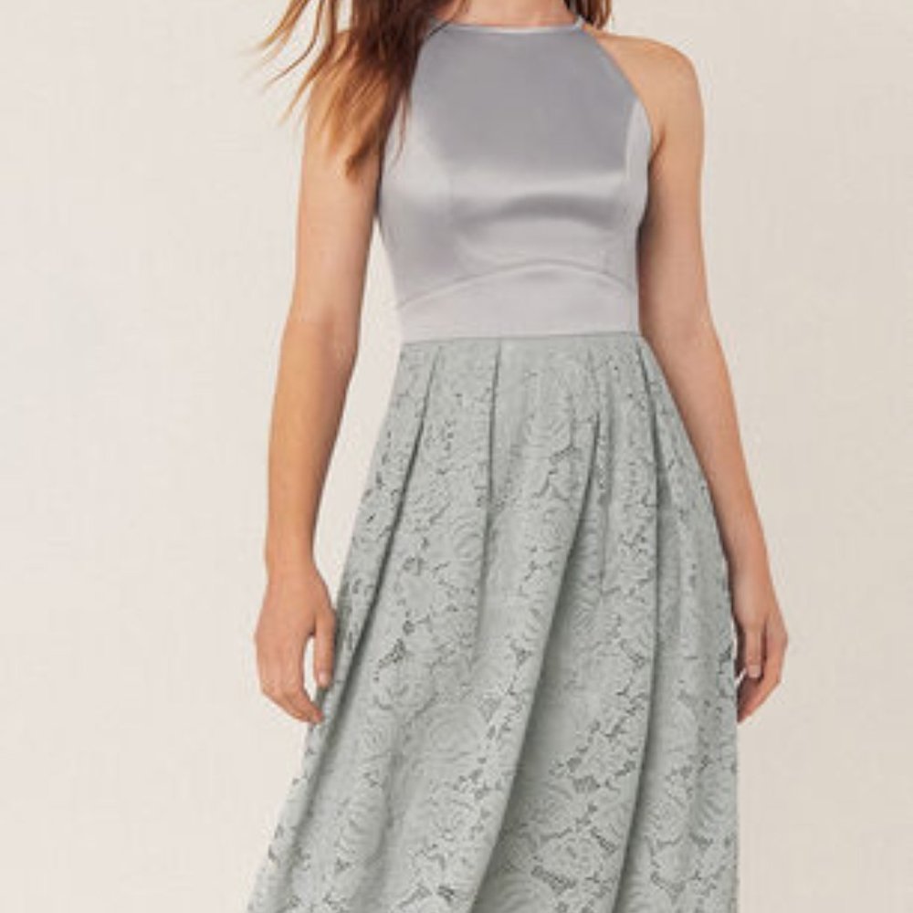 White and Purple Silk Dress